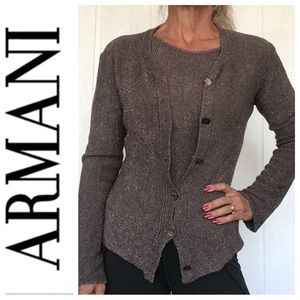 GIORGIO ARMANI SPARKLE SWEATER TWINSET CARDIGAN SIZE 4